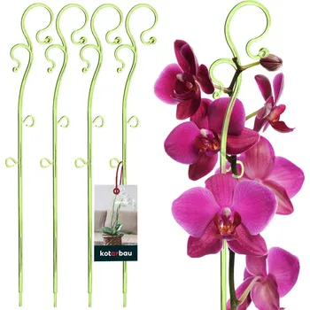 Stojan na květiny Plastová podpora rostlin zelená 39 cm sada 4 ks. - zelená