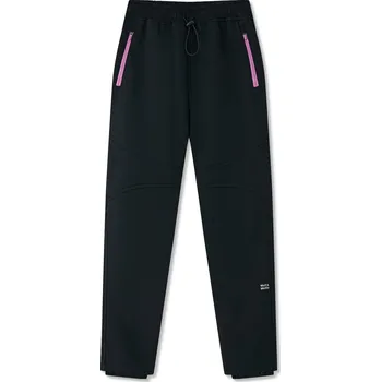 Dívčí kalhoty Dívčí softshellové kalhoty Wolf & Wolfie s fleecem B2593 - černé s růžovými zipy