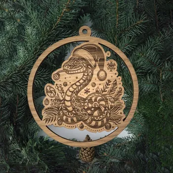 Vánoční ozdoba Wooden Mooden Dřevěné vánoční ozdoby Rok Hada