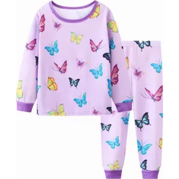 Dětské bavlněné pyžamo s motýlky Barva: fialová (purple 2), Velikost: 6 let