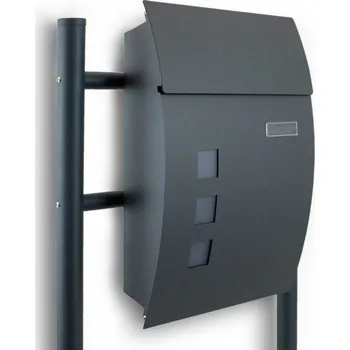 Poštovní schránka Poštovní schránka na dopisy se schránkou na noviny Grafitová volně stojící M16148(14411+16021)