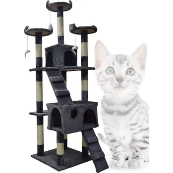 Škrabadlo vysoké 170 cm grafitové Bouda pro kočku pelíšek stojan sisalový MS16651-1046