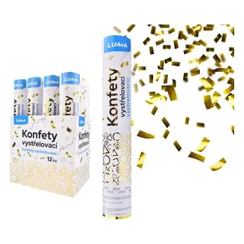 Konfety vystřelovací 30cm fóliové zlaté LUMA