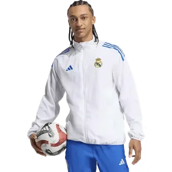 Pánská casual bunda Pánská prezentační bunda Adidas Real Madrid 25/26 bílá
