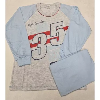 Chlapecké pyžamo Chlapecké pyžamo Classic dlouhé - 128 / světle šedý melír