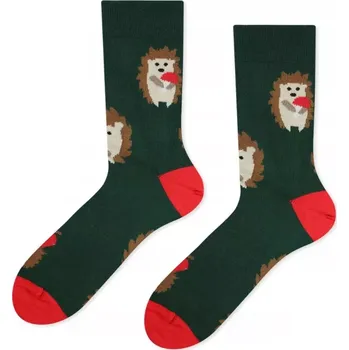 Pánské ponožky Dospělé ponožky Ježek s jablkem - 36-38 / tmavě zelená