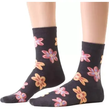 Dámské punčochy Dámské ponožky Barevné květiny - 38-40 / tmavě modrá
