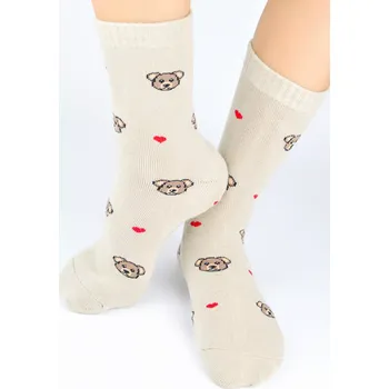 Dámské punčochy Dětské - dámské froté ponožky Bear N - 35-38 / béžová