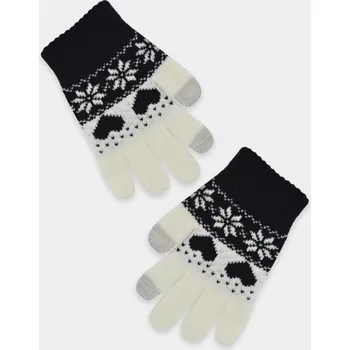 Rukavice Dívčí pletené rukavice RZ045 - 16 cm / černá