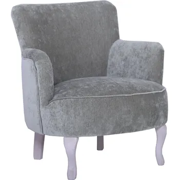 Křeslo Solenzara Čalouněné křeslo Amy - NC-7155BNB Látkové čelounění: TP-103 světle šedá, Povrchová úprava nohou: Smoked Brown Beech T560N