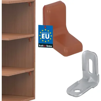 Držák na polici Komandorek nábytková úhlová konzola s víčkem ořech - ořech