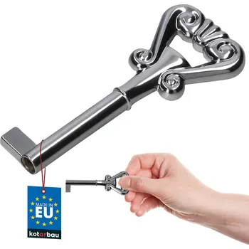 Dveřní kování Klíč k barovému nábytku univerzální dekorativní retro chrom 7 cm - chrom
