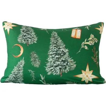 Povlak na dekorativní polštářek Povlak na polštář z mikrovlákna GREEN CHRISTMAS 70x90 cm, zelený