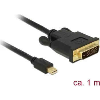 Video kabel Delock - Kabel adaptéru - jeden spoj - Mini DisplayPort (M) do DVI-D (M) - DisplayPort 1.1 - 1 m - pasivní, křídlové šrouby - černá