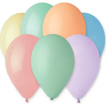 Balónek Gemar Balónek nafukovací 26cm pastelový set 10ks různé barvy v sáčku