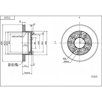 Brzdový kotouč Brzdový kotouč zadní Iveco New Daily 289/22/19 1908773 HART