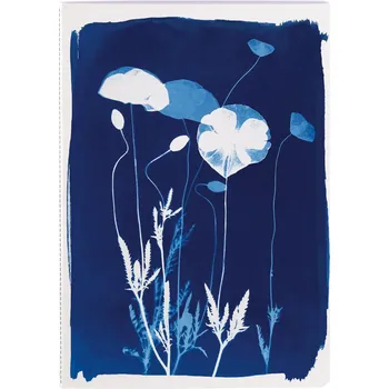 Sešit Sešit Cyanotype, A5, 32 listů, linkovaný - květy máku