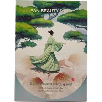 Pleťová maska Lepkavá maska ​​China Fan Beauty Diary Tremella a Okra Glutinous Jijiji 5 kusů
