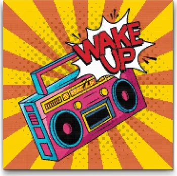 Diamantové malování Diamantové malování - Pop art - Wake up Velikost: 50x50cm, Rámování: Pouze srolované plátno, Diamanty: Čtvercové