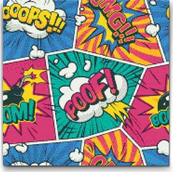 Diamantové malování Diamantové malování - Pop art - Nápisy Velikost: 50x50cm, Rámování: Pouze srolované plátno, Diamanty: Kulaté