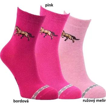 Dámské punčochy Dívčí ponožky S koníkem - 23-26 / pink