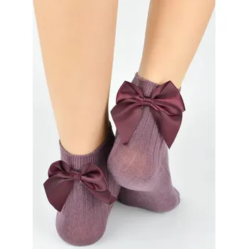 Dámské ponožky Dámské ponožky s mašlí SB144 - 35-38 / bordová