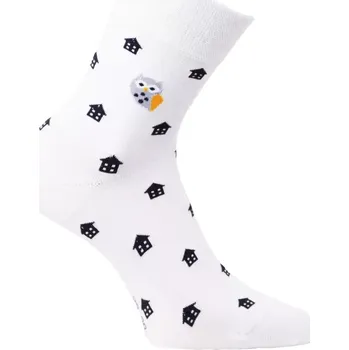 Dámské punčochy Dámské ponožky se sovičkou - 35-38 / bílá