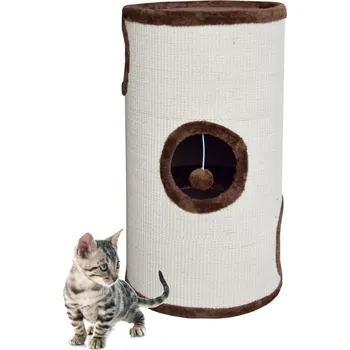 Sizalový tubus pro kočky 70 cm Věž s pelíškem hračka pro kočky M17020
