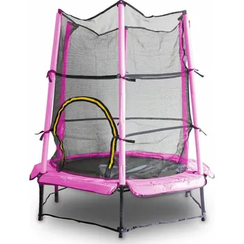 Příslušenství k trampolíně Růžová Trampolína do zahrady pro dítě/děti + ochrana a síť silná batuta M17515