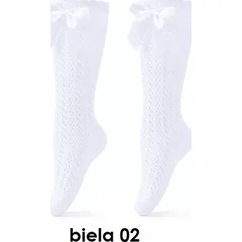 Dámské punčochy Dívčí ažúrové podkolenky SK-73 - 21-23 / bílá - 02