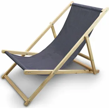 Zahradní sestava Pevné plážové křeslo lehátko nastavitelné Černé na pláž do zahrady M17013