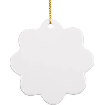 Vánoční ozdoba Keramická ozdoba 7,8 cm květina sublimace termotransfer