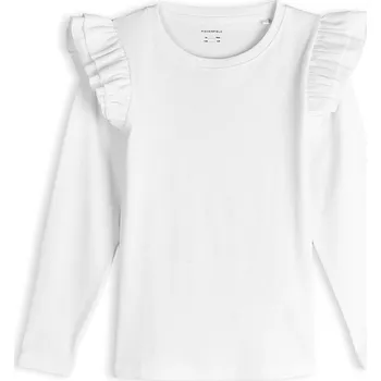 Dětská móda GATE Bavlněné žebrované tričko s volány 4Y 825-0333/10