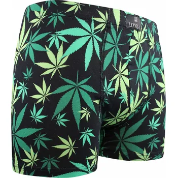 Boxerky Pánské boxerky Cannabis - 2XL / černá (02)