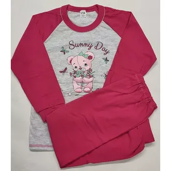 Dívčí pyžamo Dívčí pyžamo Sunny Day dlouhé - 116 / malinová