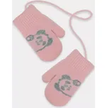Dívčí pletené rukavice RZ050 - 12 cm / růžová