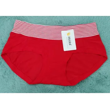 Kalhotky Dámké kalhotky Midi prúžky - L / červená