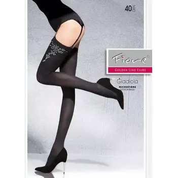 Dámské punčochy Punčochy na podvazkový pás Gladiola 40 den - 4 (L) / černá