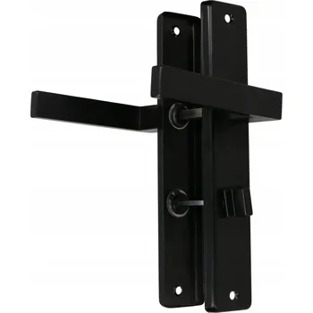 Dveřní kování Rukojeť černá wc koupelnová klika 72 dveře levé - černá \ vlevo