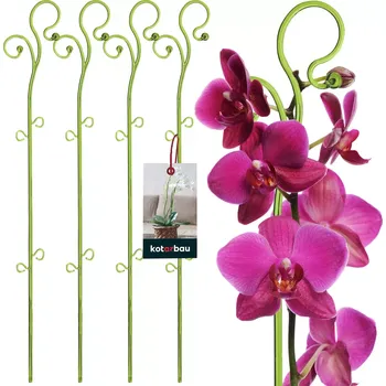 Stojan na květiny Plastová podpora rostlin zelená 58 cm sada 4 ks.