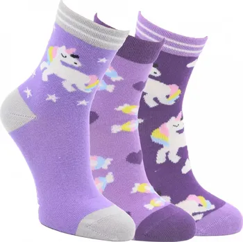 Dámské punčochy Dívčí ponožky Magic - 3 páry - 35-38 / fialová