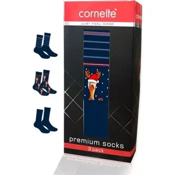 Pánské ponožky Cornette Pánské ponožky v krabičce Pivo ( 3 páry ) - 39-41 / tmavě modrá