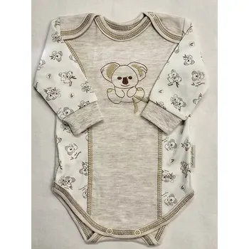 Kojenecký body Body Zvířátko dlouhé - 56 / béžová