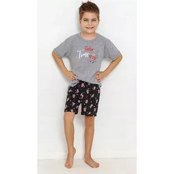 Chlapecké pyžamo Chlapecké pyžamo Relax Time krátké - 104 / šedá/černá