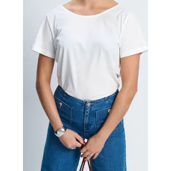 Dámská halenka Sinsay - Halenka s krátkým rukávem - krémová - 743IN-01X - 743IN-01X-XL