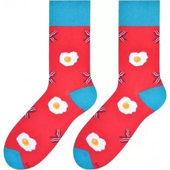 Pánské ponožky Pánské ponožky Vejce a slanina - 39-42 / červená