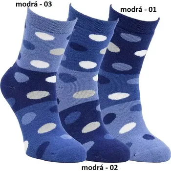 Dámské punčochy Dětské froté ponožky Puntíky - 31-34 / modrá - 01