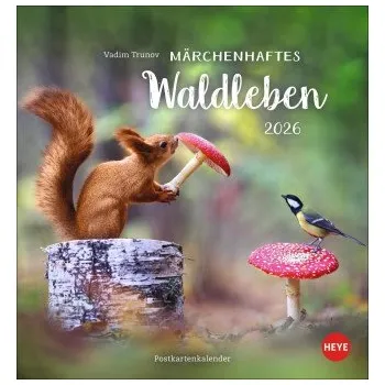 Kalendář Vadim Trunov: Märchenhaftes Waldleben Postkartenkalender 2026 (DE)