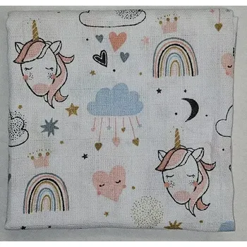 Dámské punčochy Bavlněná vzorovaná plenka 70x70 cm - bílá/růžová