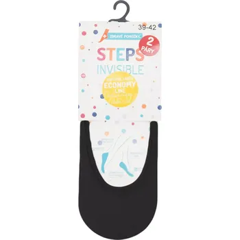 Dámské ponožky Dámské ťapky 0038 - 2 páry - 39-42 / černá